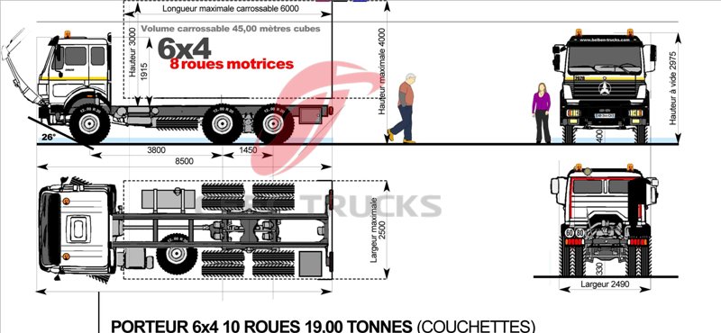 Beiben 2534 camions benne 