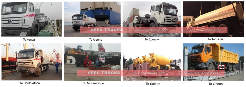 beiben water trucks shipping 