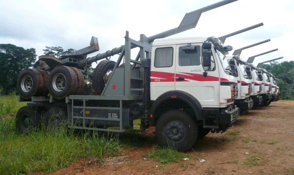 10 units beiben 6*6 wooden transportation truck export to Pointe Noire seaport, CONGO 