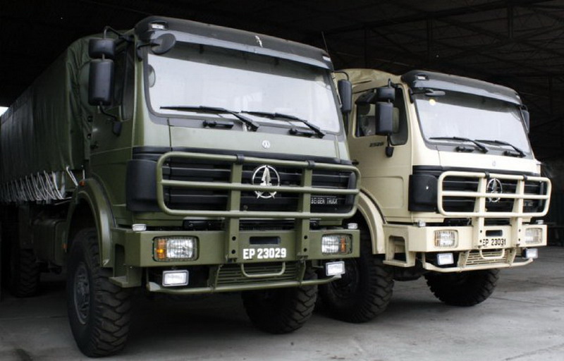 Peru army officially apply Beiben military 4*4 truck and 6*6 truck 