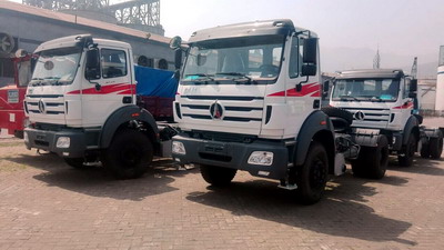 10 units beiben 2538 tractor and 1934 tractor are shipped at shanghai seaport