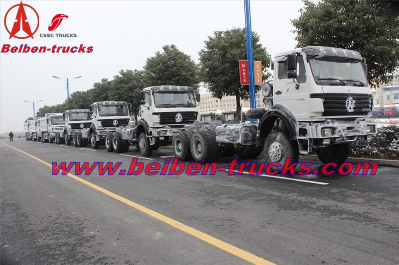 congo customer order 10 units beiben 6 wheel drive truck chassis 