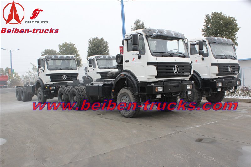 congo customer order 10 units beiben 6 wheel drive truck chassis 