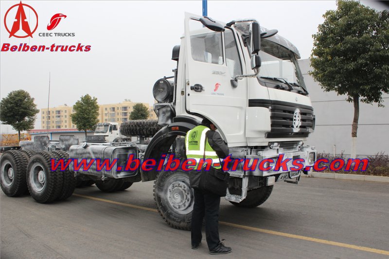 congo customer order 10 units beiben 6 wheel drive truck chassis 