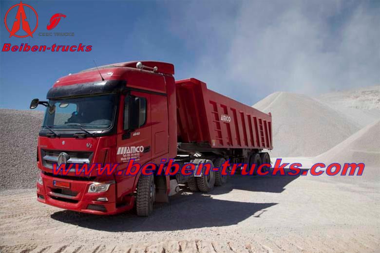 Lebanon customer order beiben V3 tractor trucks and tipper semitrailer 