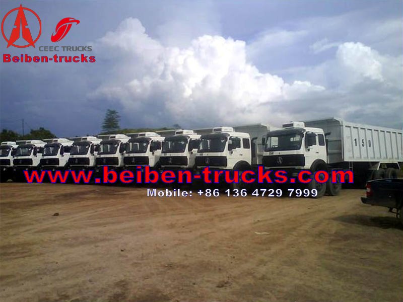 north benz 12 wheeler dump trucks for exporting 