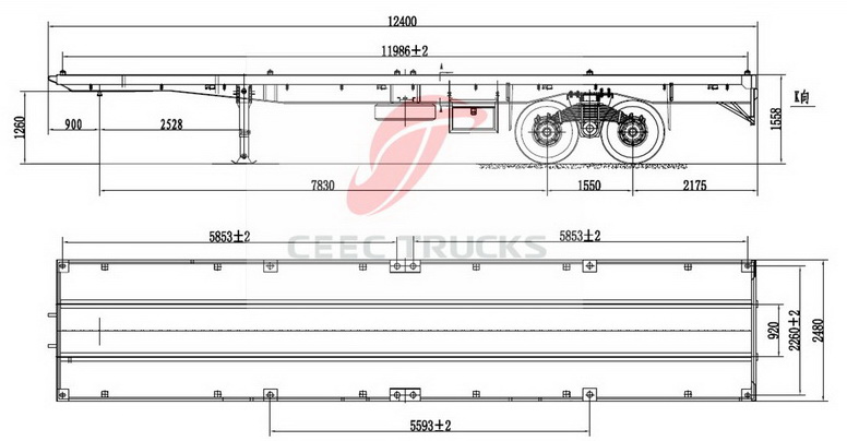 bogie suspension container semitrailer