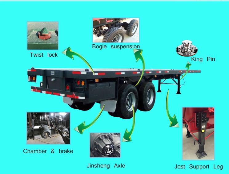 china 2 axle bogie suspension semitrailer manufacturer