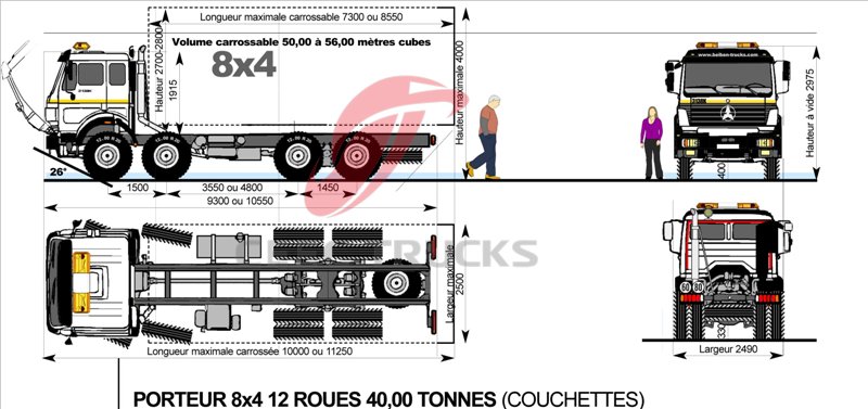 beiben 12 wheeler cargo truck chassis 