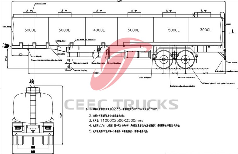 40 CBM oil tankers semitrailer 