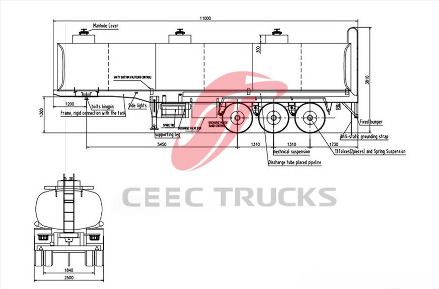 africa 60 CBM fuel tanker semitrailer manufacturer 