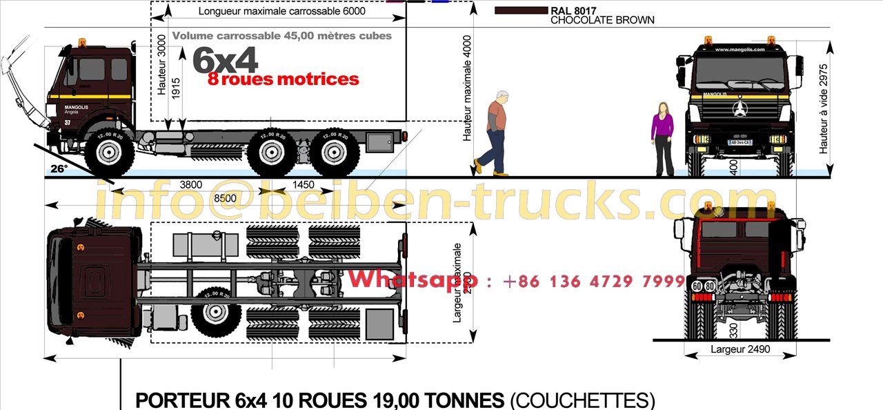 beiben 2538 u type dump truck