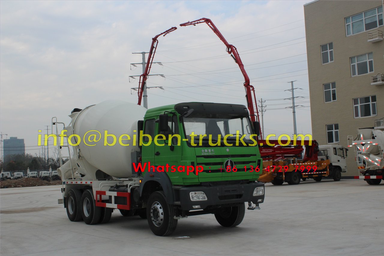 Using Benz technology Beiben 6x4 5m3 concrete mixer truck hydraulic pump 