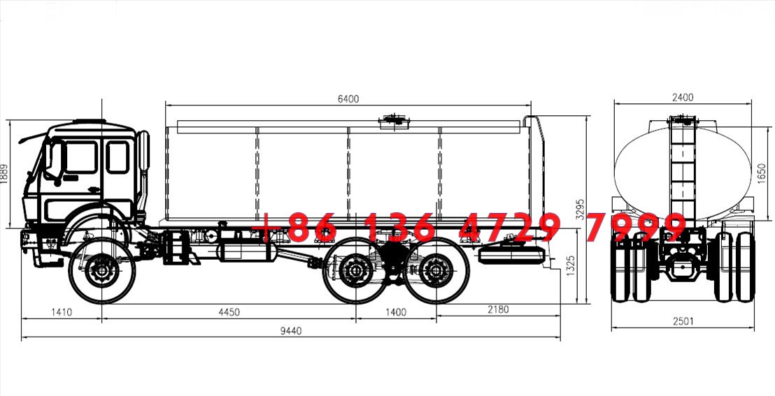 beiben 2538 all wheel drive tanker truck