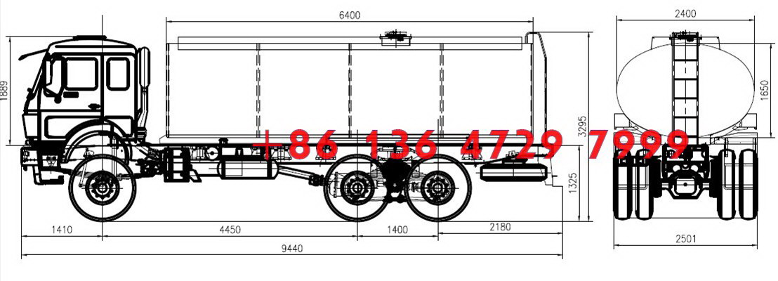 beiben 20 CBM 2538 water tanker truck