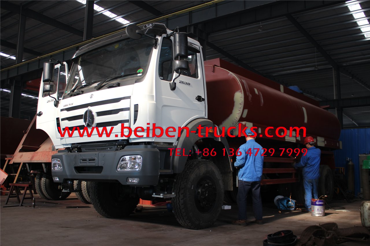 336hp beiben water tank truck 10-wheel 20m3 2638 6x4 water spray truck 