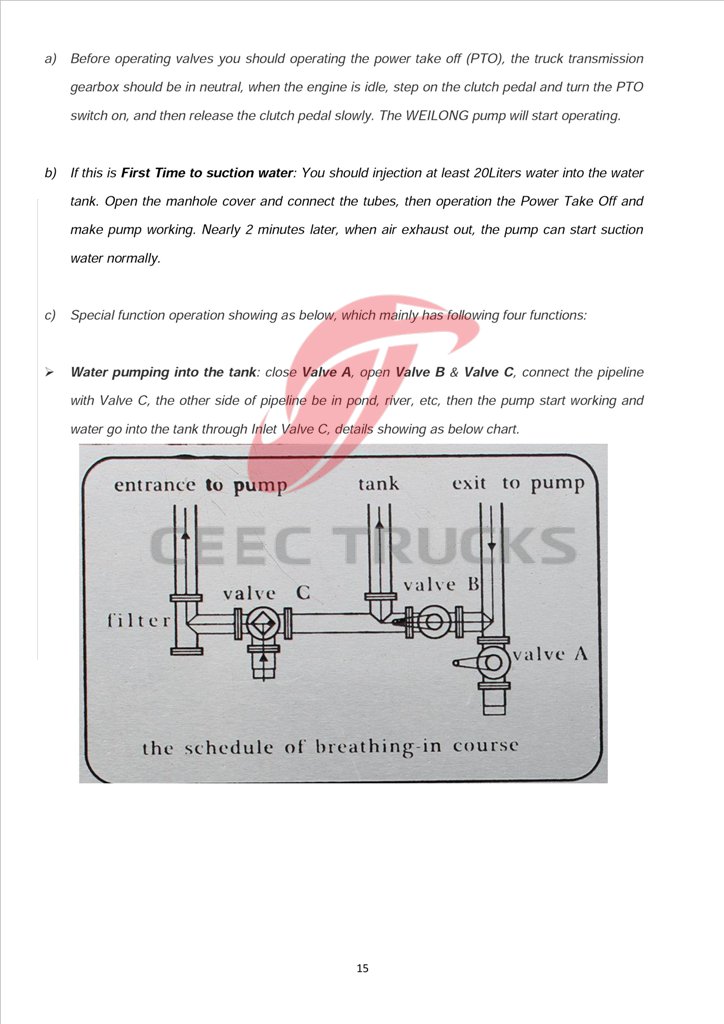 beiben water truck manual