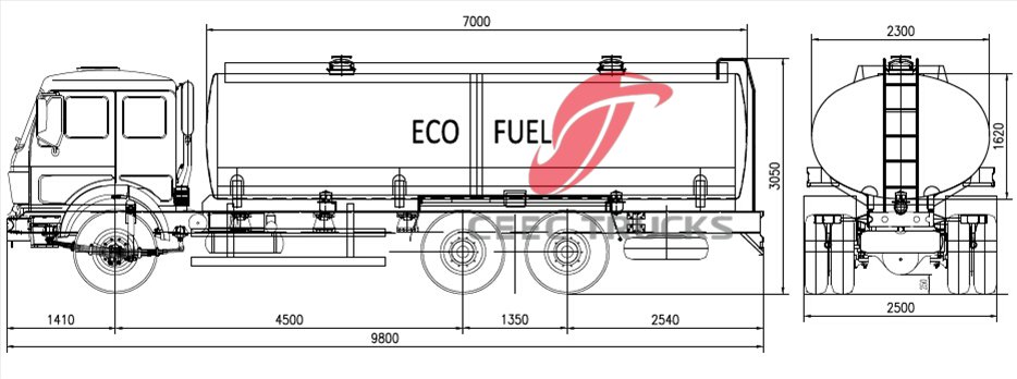 beiben 2530 oil tanker truck