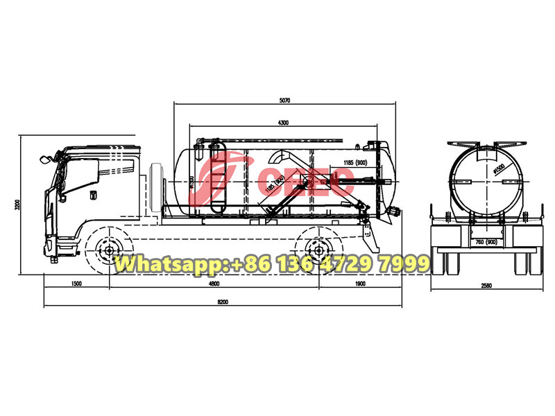 Beiben 8000L sewage tank truck