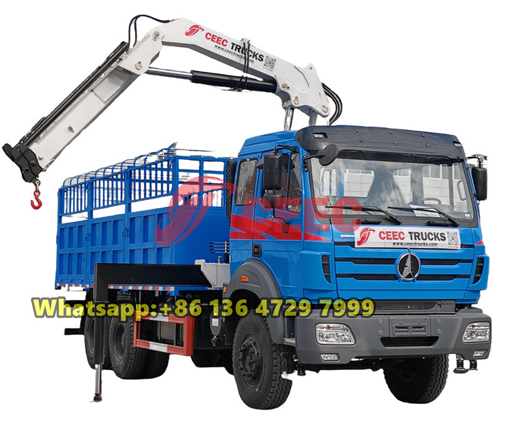 beiben 6x6 drive truck mounted crane