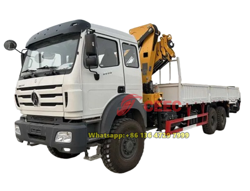 beiben 6x6 truck mounted crane