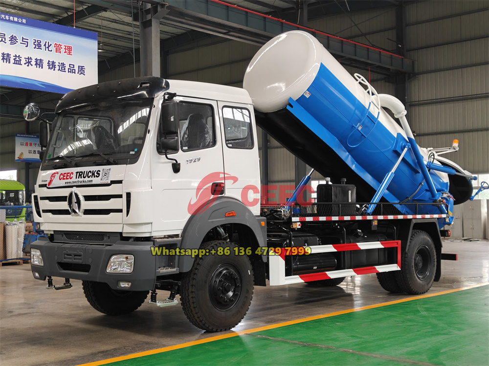 beiben 8000 liters sewgae tanker truck