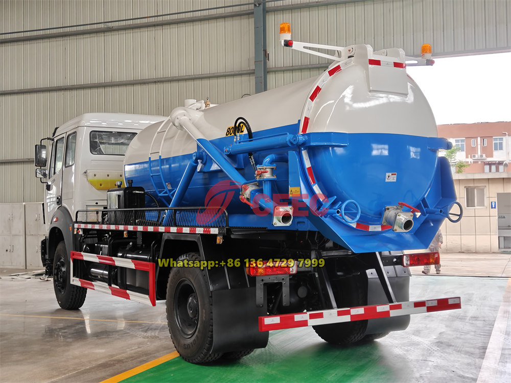 beiben 8000 liters sewgae tanker truck