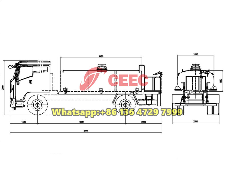 Beiben 6 wheeler water delivery truck