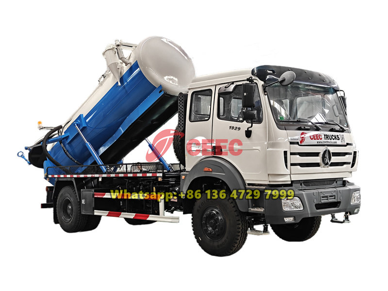 Beiben 6 wheeler 8000L vacuum truck