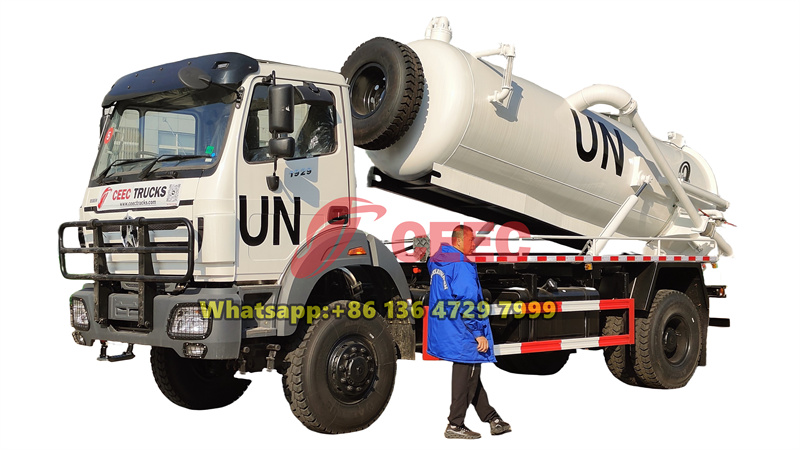 Beiben 4x4 drive vacuum suction truck