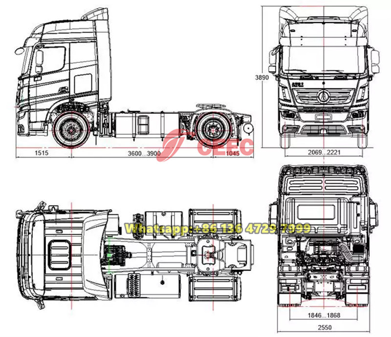 Beiben V3 1848 tractor drawing