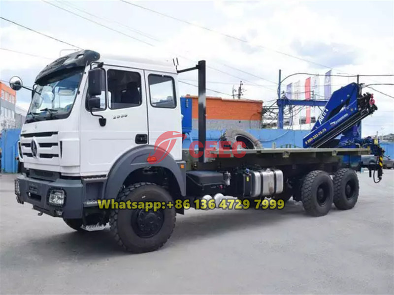 Beiben 10 wheeler heavy truck with crane