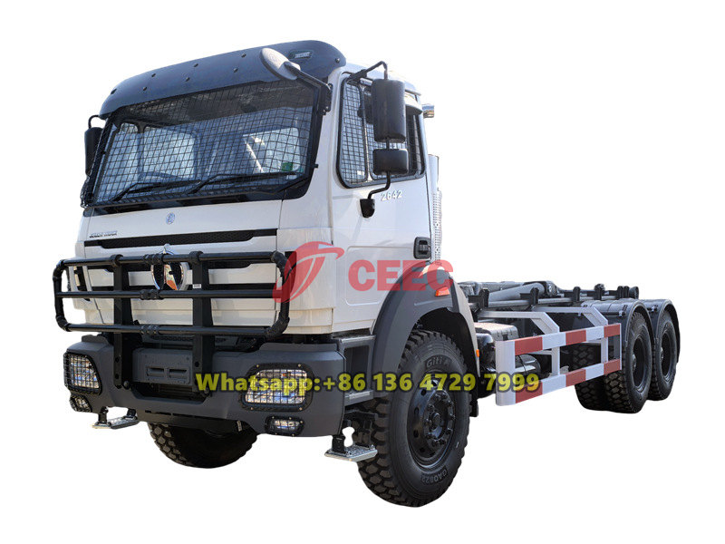 beiben 6x6 drive hook loader truck