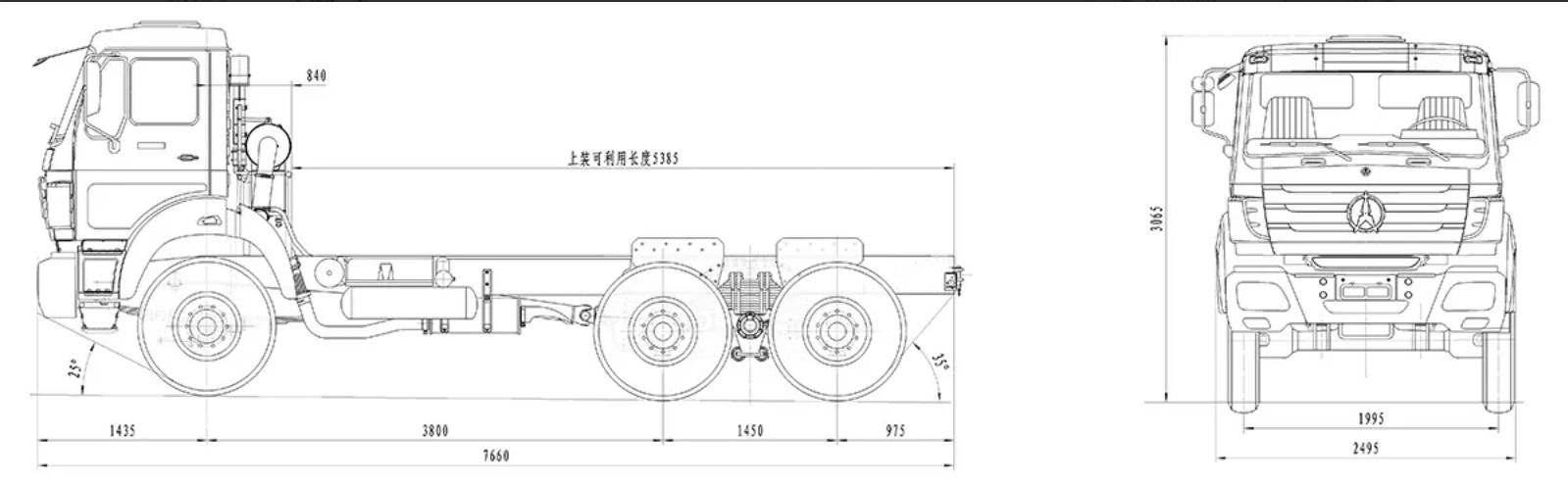 Beiben NG80 dump truck drawing