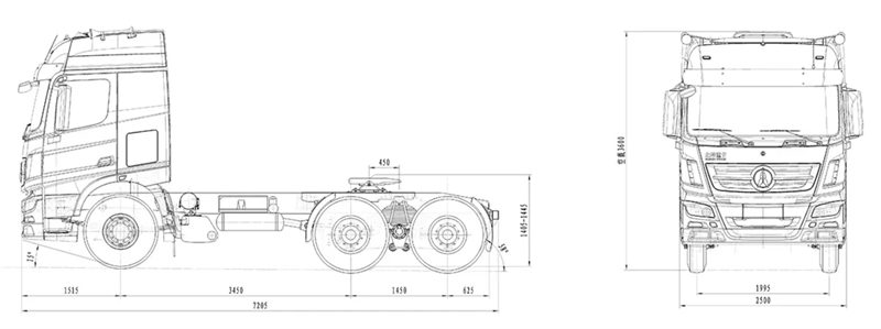 Beiben V3 tractor truck drawing Beiben V3 tractor truck drawing