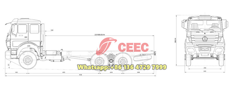 Beiben 6×6 heavy chassis drawing