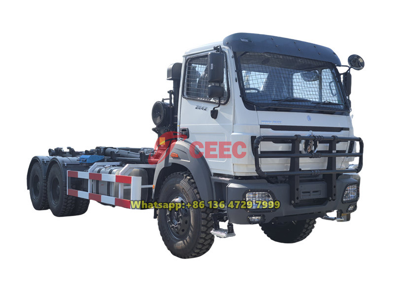 beiben 6x6 drive hook loader truck