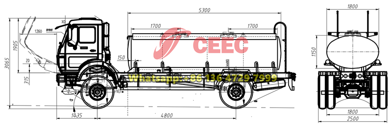 Beiben 4WD oil tank truck drawing Beiben 4WD oil tank truck drawing