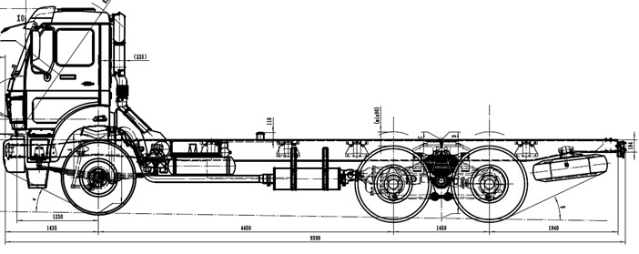 Beiben 6×6 heavy chassis drawing