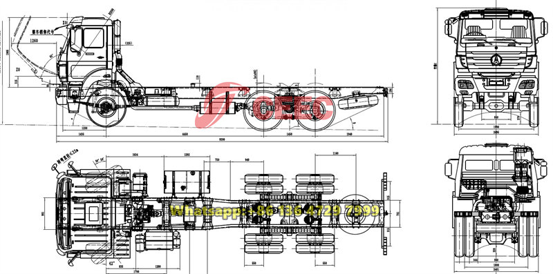 Beiben 6WD water tank truck drawing Beiben 6WD water tank truck drawing