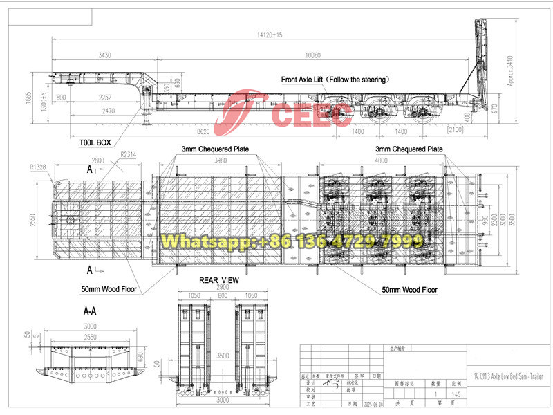 Low bed semi-trailer drawing Low bed semi-trailer drawing