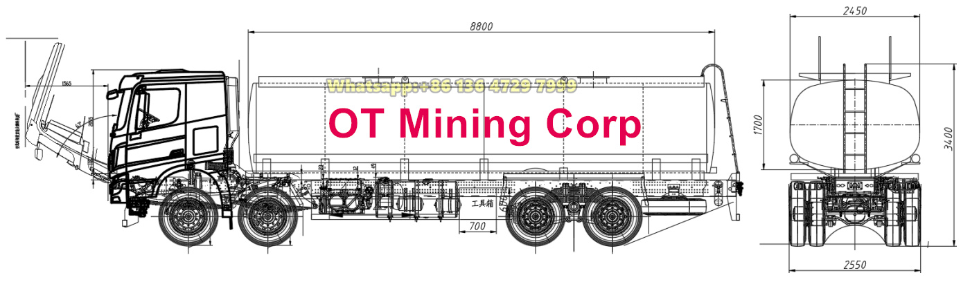beiben oil fuel trucks design drawing