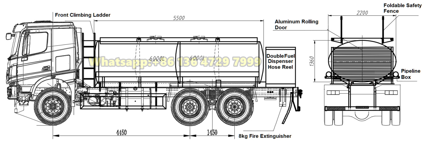 beiben 2638 oil fuel tanker truck