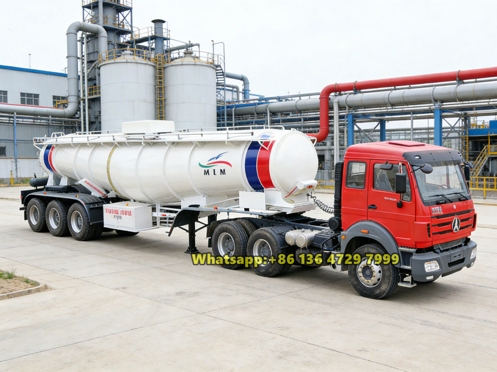 Beiben 2638 tractor with sulfuric acid semitrailer