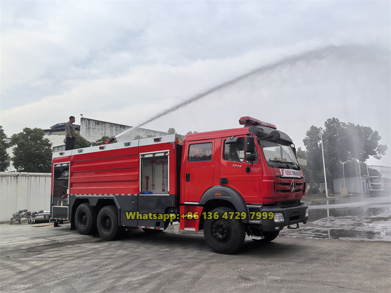 Beiben tanker fire truck testing