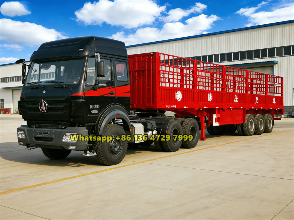 Beiben 2642 tractor truck with cargo trailer