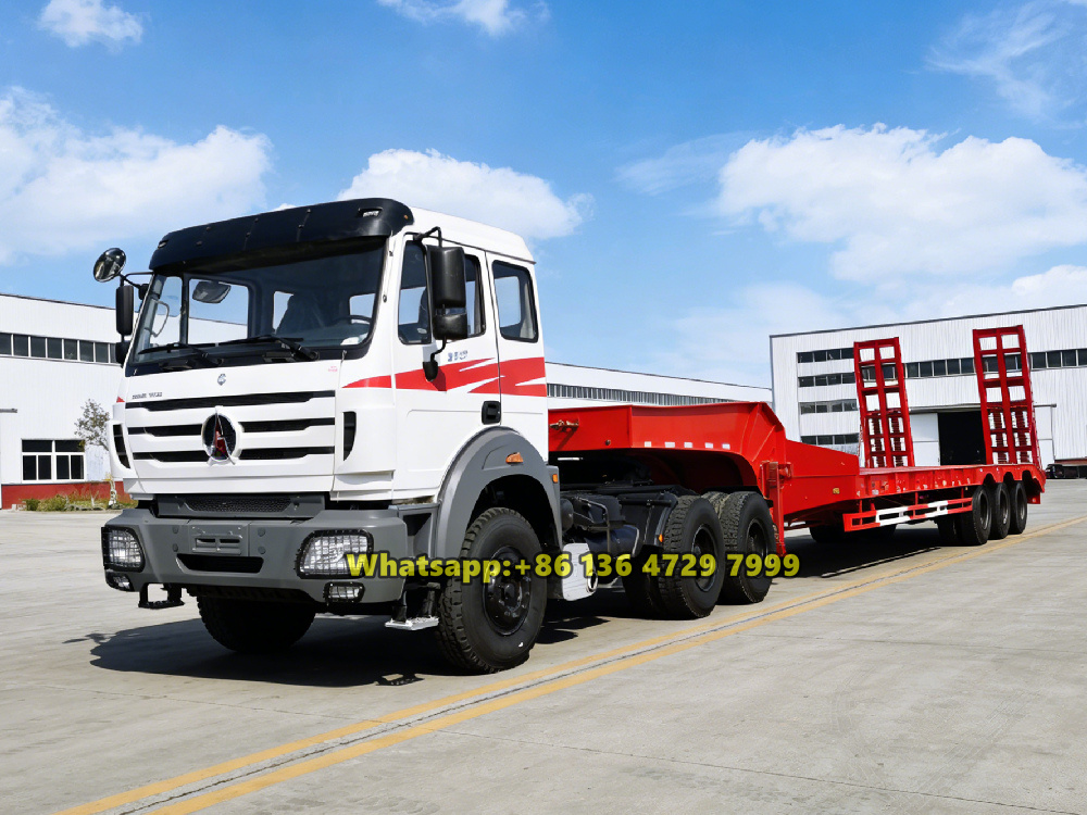 Beiben 2638 tractor unit with lowbed semitrailer