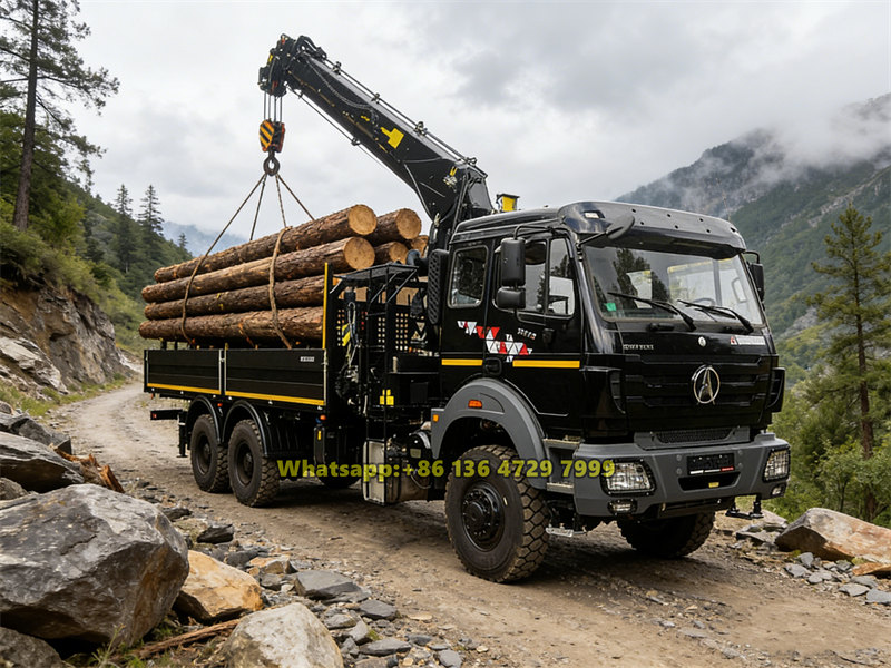 Beiben 6&times;6 truck mounted jib crane