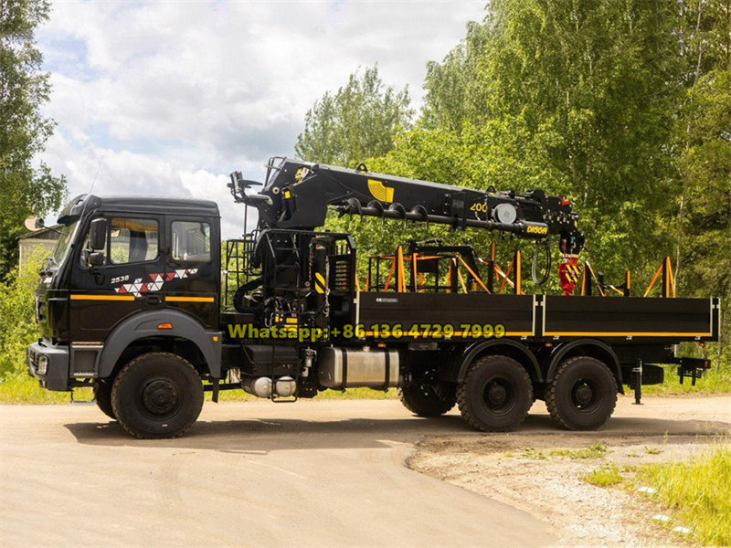 Beiben 6&times;6 service truck with boom crane