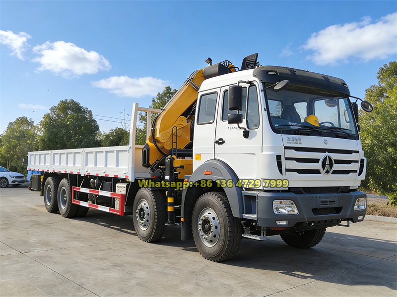 Beiben 8&times;4 truck with XCMG crane